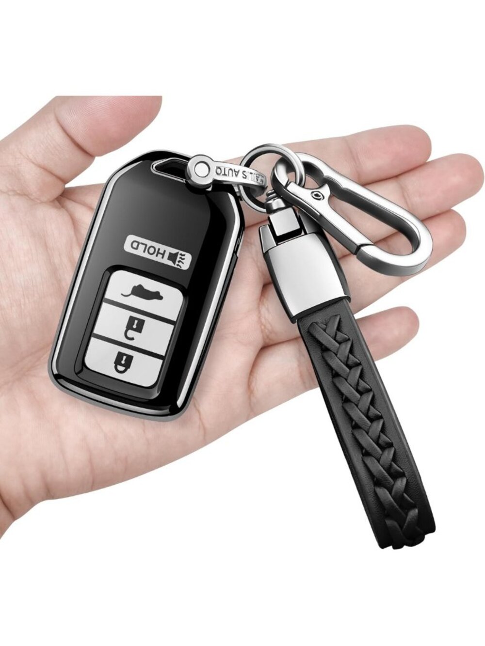 360° Protection Soft TPU Key Fob Cover with Keychain for Honda Accord Civic CRV